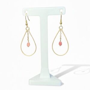 Handmade Rhodonite Teardrop Earrings